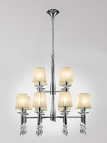 Tiffany Polished Chrome-Cream Crystal Ceiling Lights Mantra Tiered Crystal Fittings